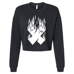 Autographed X Flames Cropped Pullover Crew