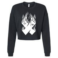 Autographed X Flames Cropped Pullover Crew