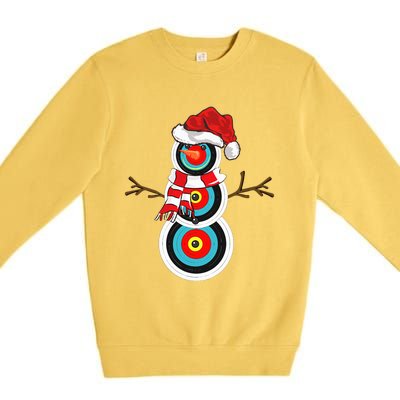 Archery Xmas Gift Santa Hat Snowman Archery Christmas  Premium Crewneck Sweatshirt