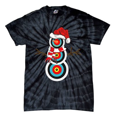 Archery Xmas Gift Santa Hat Snowman Archery Christmas  Tie-Dye T-Shirt