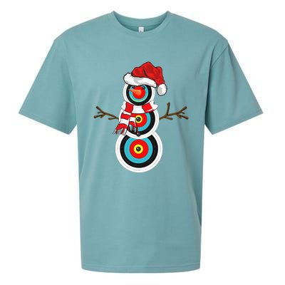 Archery Xmas Gift Santa Hat Snowman Archery Christmas  Sueded Cloud Jersey T-Shirt