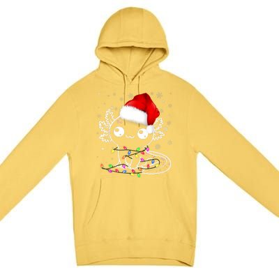 Axolotl Xmas Hat Santa Tree Cute Funny Christmas Pajama Premium Pullover Hoodie