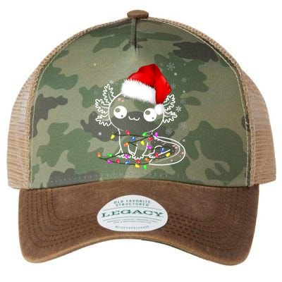 Axolotl Xmas Hat Santa Tree Cute Funny Christmas Pajama Legacy Tie Dye Trucker Hat