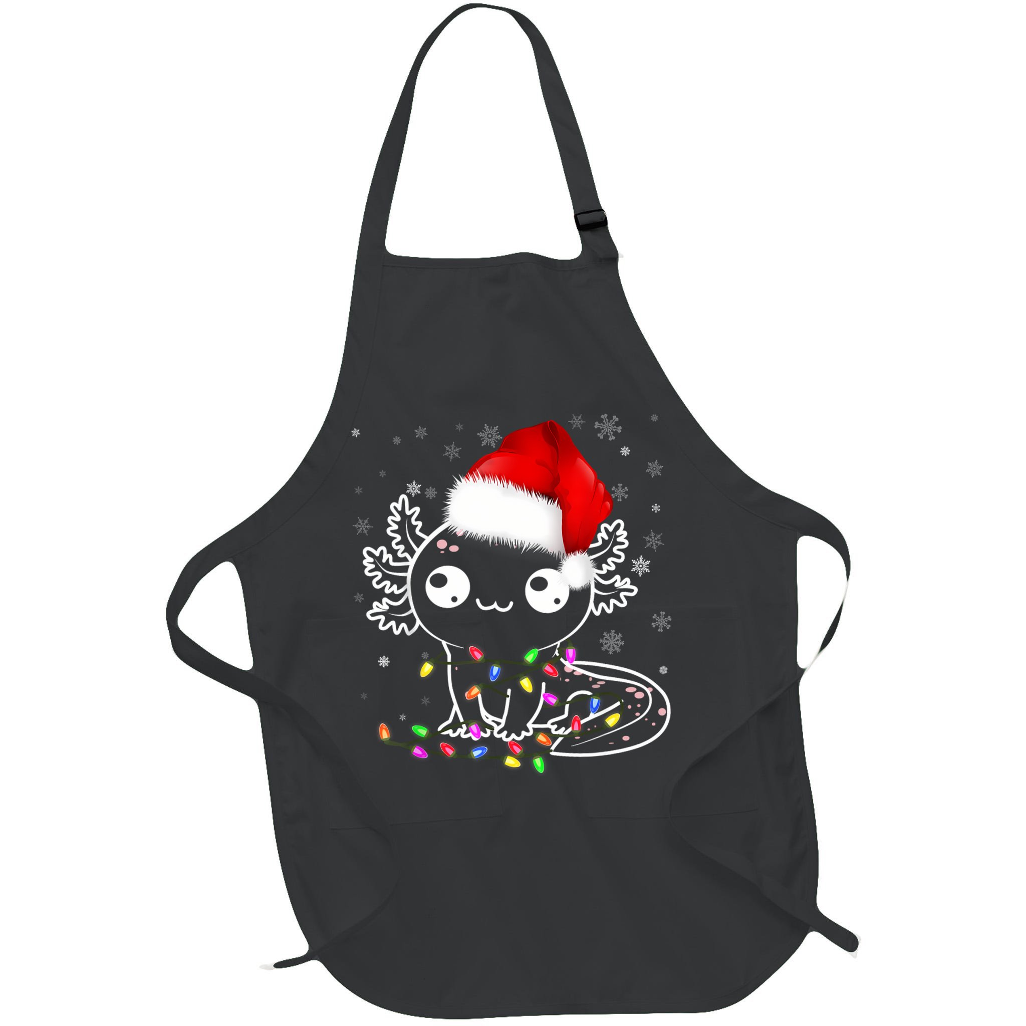 Axolotl Xmas Hat Santa Tree Cute Funny Christmas Pajama Apron
