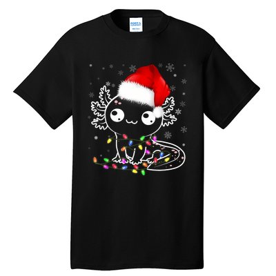 Axolotl Xmas Hat Santa Tree Cute Funny Christmas Pajama Tall T-Shirt