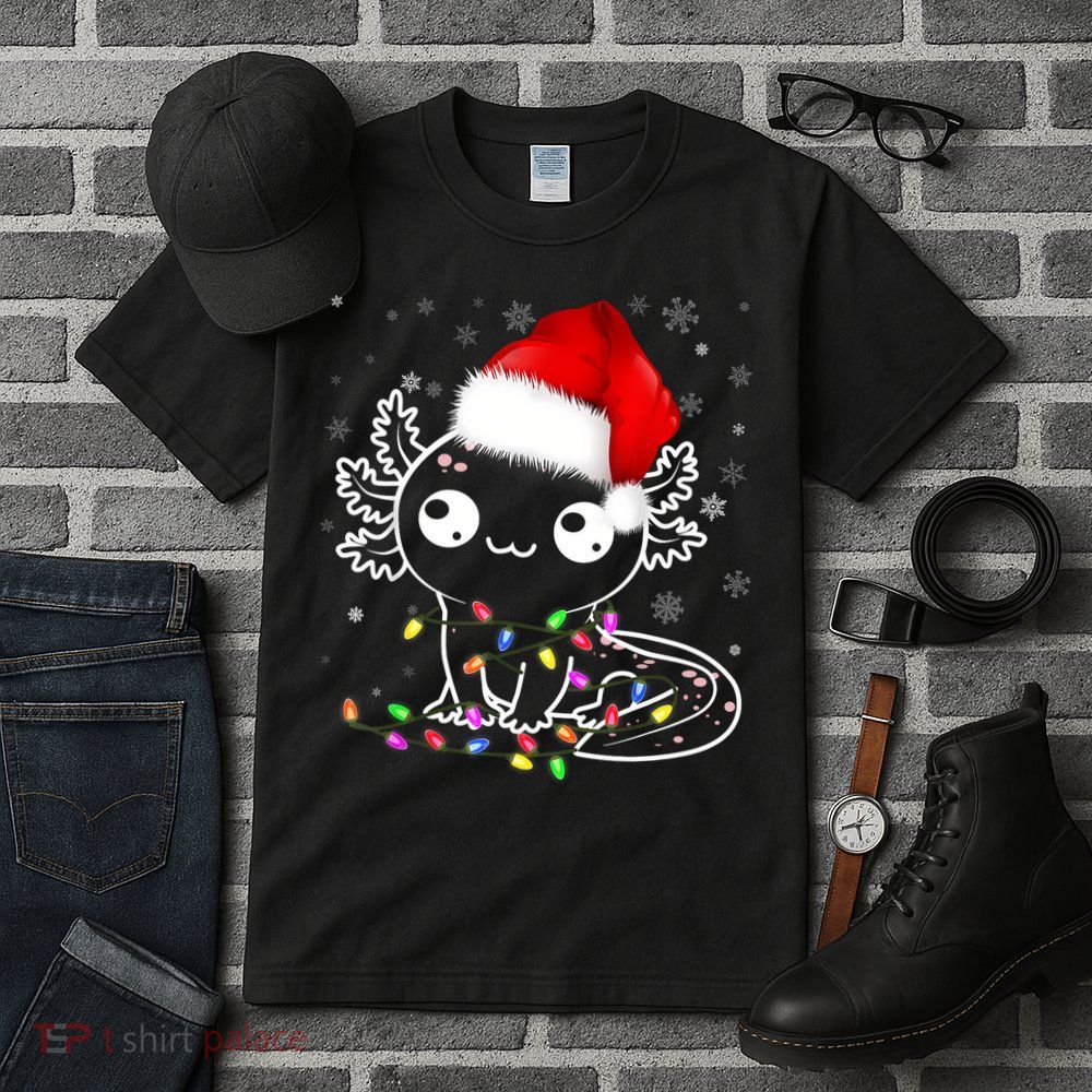 Axolotl Xmas Hat Santa Tree Cute Funny Christmas Pajama Tall T-Shirt
