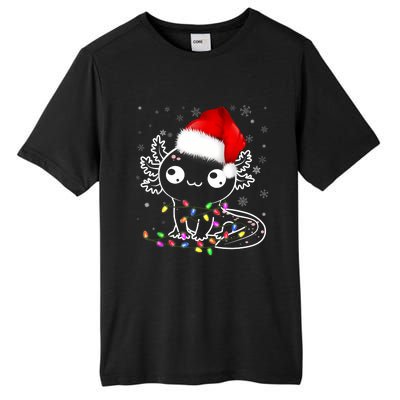 Axolotl Xmas Hat Santa Tree Cute Funny Christmas Pajama Tall Fusion ChromaSoft Performance T-Shirt