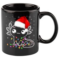 Axolotl Xmas Hat Santa Tree Cute Funny Christmas Pajama 11oz C Handle Ceramic Mug