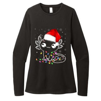 Axolotl Xmas Hat Santa Tree Cute Funny Christmas Pajama Womens CVC Long Sleeve Shirt