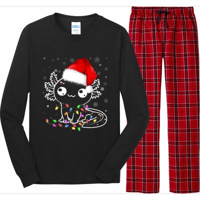 Axolotl Xmas Hat Santa Tree Cute Funny Christmas Pajama Long Sleeve Pajama Set