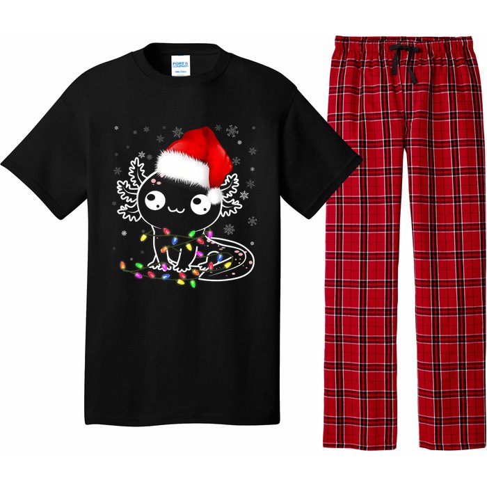 Axolotl Xmas Hat Santa Tree Cute Funny Christmas Pajama Pajama Set