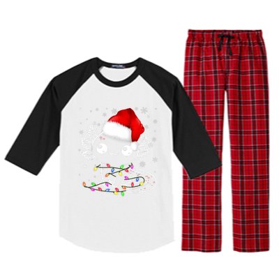 Axolotl Xmas Hat Santa Tree Cute Funny Christmas Pajama Raglan Sleeve Pajama Set