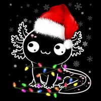Axolotl Xmas Hat Santa Tree Cute Funny Christmas Pajama Flat Bill Trucker Hat