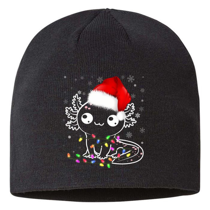 Axolotl Xmas Hat Santa Tree Cute Funny Christmas Pajama Sustainable Beanie