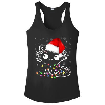 Axolotl Xmas Hat Santa Tree Cute Funny Christmas Pajama Ladies PosiCharge Competitor Racerback Tank