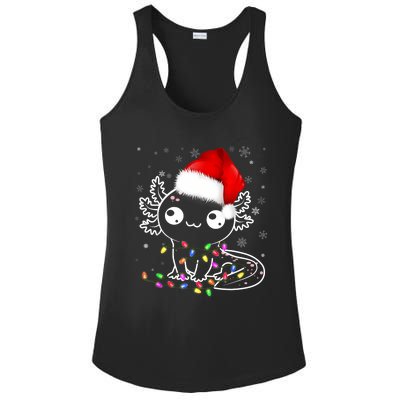 Axolotl Xmas Hat Santa Tree Cute Funny Christmas Pajama Ladies PosiCharge Competitor Racerback Tank