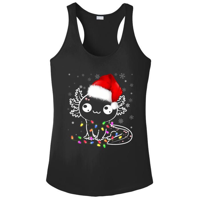 Axolotl Xmas Hat Santa Tree Cute Funny Christmas Pajama Ladies PosiCharge Competitor Racerback Tank