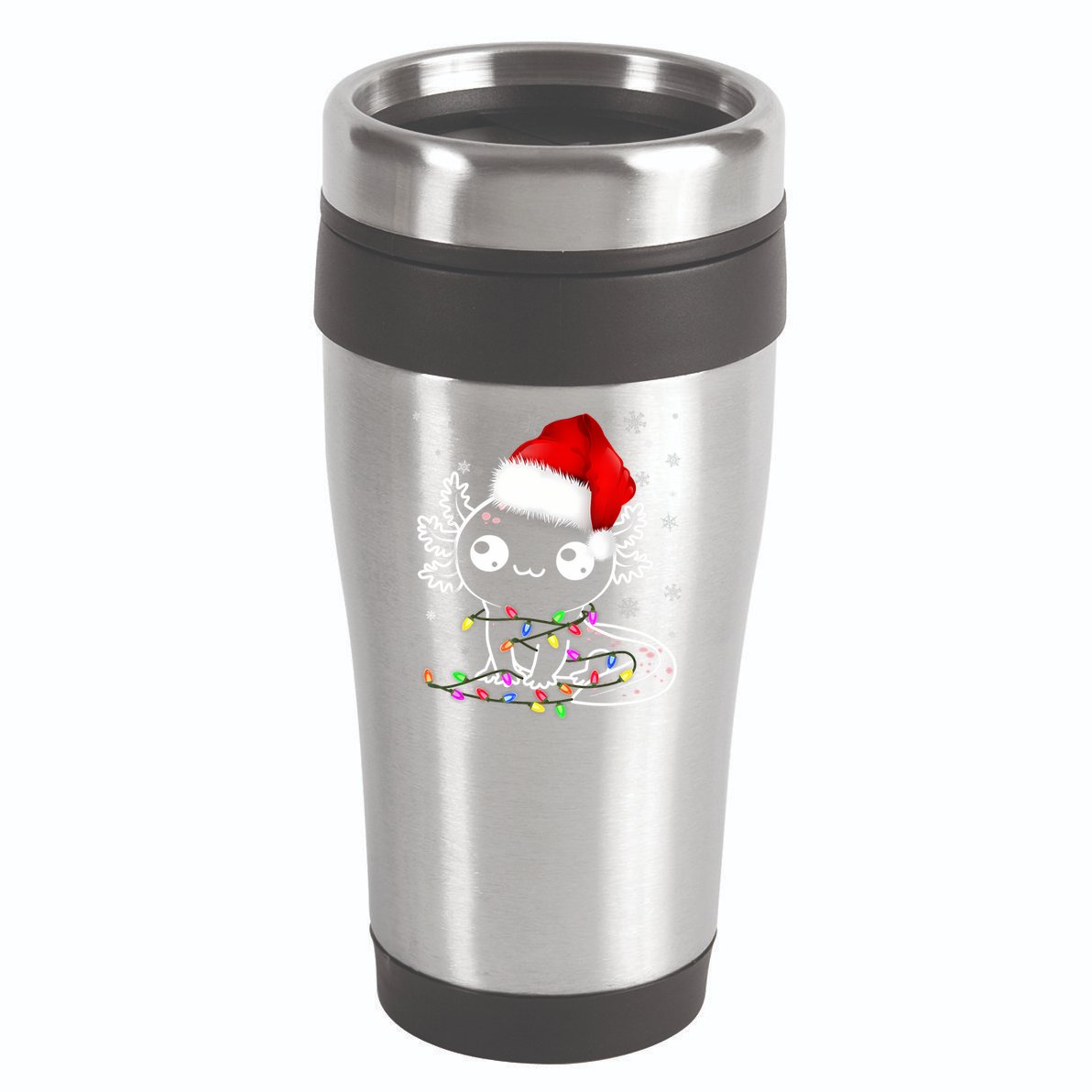 Axolotl Xmas Hat Santa Tree Cute Funny Christmas Pajama 16oz Travel Tumbler