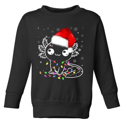 Axolotl Xmas Hat Santa Tree Cute Funny Christmas Pajama Toddler Sweatshirt