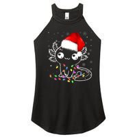 Axolotl Xmas Hat Santa Tree Cute Funny Christmas Pajama Women's Perfect Tri Rocker Tank