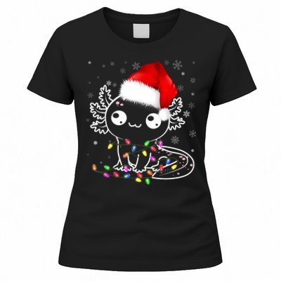 Axolotl Xmas Hat Santa Tree Cute Funny Christmas Pajama Women's T-Shirt