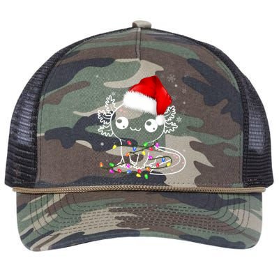 Axolotl Xmas Hat Santa Tree Cute Funny Christmas Pajama Retro Rope Trucker Hat Cap