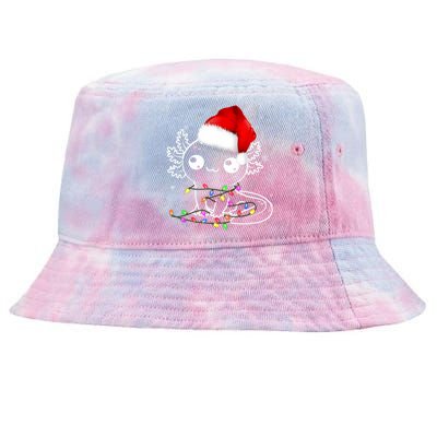 Axolotl Xmas Hat Santa Tree Cute Funny Christmas Pajama Tie-Dyed Bucket Hat