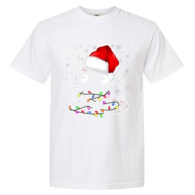 Axolotl Xmas Hat Santa Tree Cute Funny Christmas Pajama Garment-Dyed Heavyweight T-Shirt