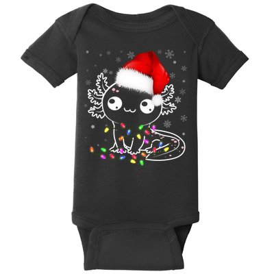 Axolotl Xmas Hat Santa Tree Cute Funny Christmas Pajama Baby Bodysuit