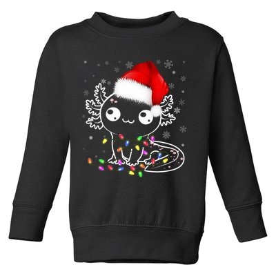 Axolotl Xmas Hat Santa Tree Cute Funny Christmas Pajama Toddler Sweatshirt