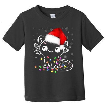 Axolotl Xmas Hat Santa Tree Cute Funny Christmas Pajama Toddler T-Shirt