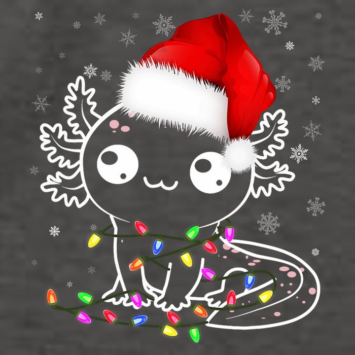 Axolotl Xmas Hat Santa Tree Cute Funny Christmas Pajama Vector Backpack