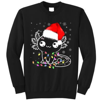 Axolotl Xmas Hat Santa Tree Cute Funny Christmas Pajama Sweatshirt