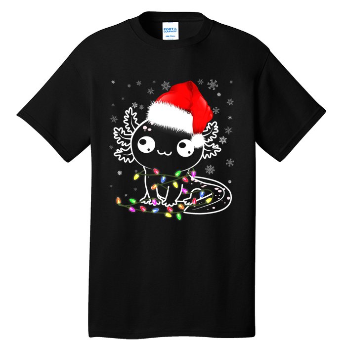 Axolotl Xmas Hat Santa Tree Cute Funny Christmas Pajama Tall T-Shirt