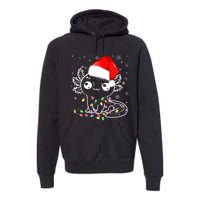 Axolotl Xmas Hat Santa Tree Cute Funny Christmas Pajama Premium Hoodie