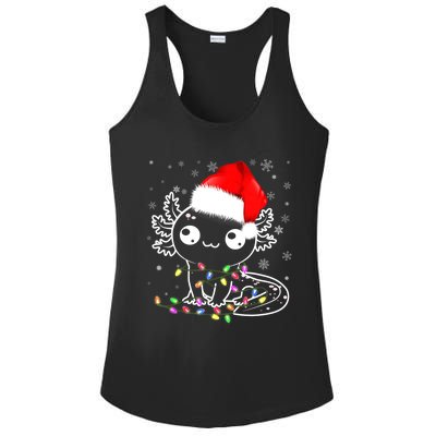 Axolotl Xmas Hat Santa Tree Cute Funny Christmas Pajama Ladies PosiCharge Competitor Racerback Tank