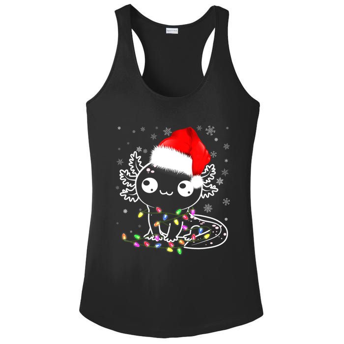 Axolotl Xmas Hat Santa Tree Cute Funny Christmas Pajama Ladies PosiCharge Competitor Racerback Tank