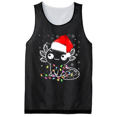 Axolotl Xmas Hat Santa Tree Cute Funny Christmas Pajama Mesh Reversible Basketball Jersey Tank