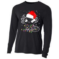 Axolotl Xmas Hat Santa Tree Cute Funny Christmas Pajama Cooling Performance Long Sleeve Crew