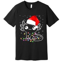 Axolotl Xmas Hat Santa Tree Cute Funny Christmas Pajama Premium T-Shirt