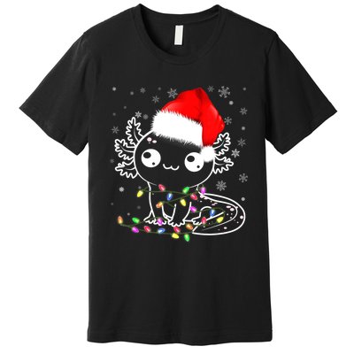 Axolotl Xmas Hat Santa Tree Cute Funny Christmas Pajama Premium T-Shirt