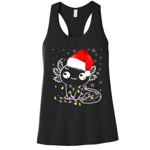 Axolotl Xmas Hat Santa Tree Cute Funny Christmas Pajama Women's Racerback Tank