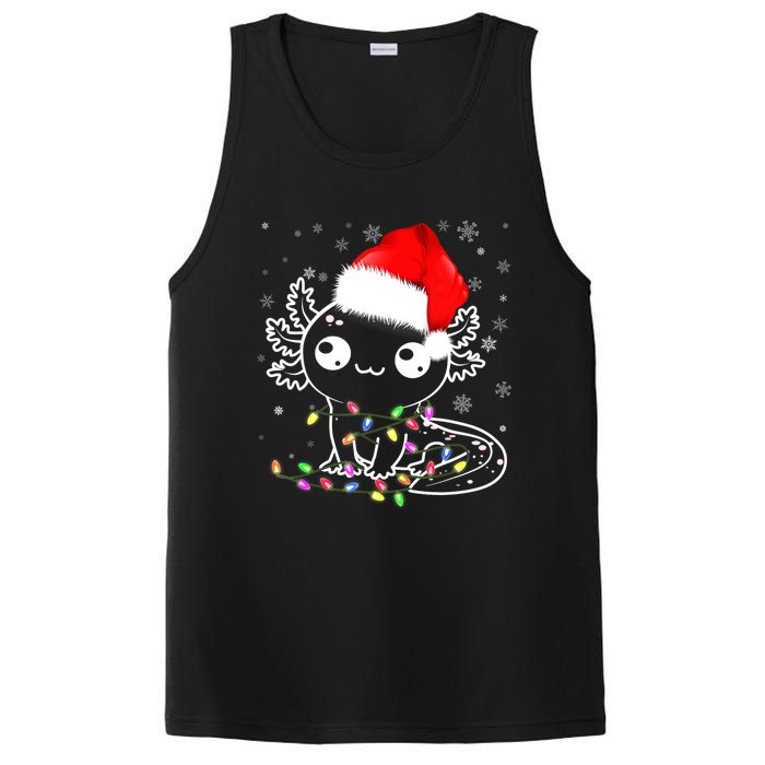 Axolotl Xmas Hat Santa Tree Cute Funny Christmas Pajama PosiCharge Competitor Tank