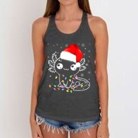 Axolotl Xmas Hat Santa Tree Cute Funny Christmas Pajama Women's Knotted Racerback Tank