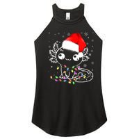 Axolotl Xmas Hat Santa Tree Cute Funny Christmas Pajama Women's Perfect Tri Rocker Tank