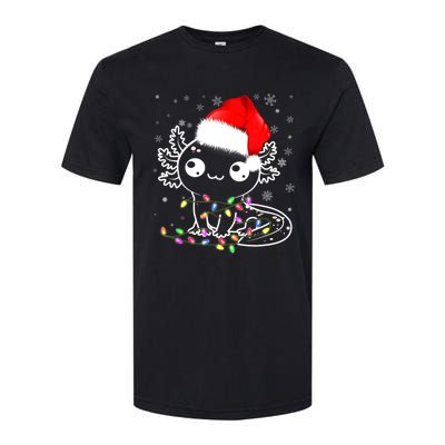 Axolotl Xmas Hat Santa Tree Cute Funny Christmas Pajama Softstyle CVC T-Shirt