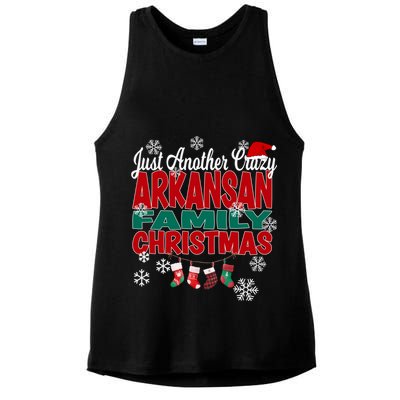 Arkansas Xmas Just Another Crazy Arkansan Family Christmas Cool Gift Ladies PosiCharge Tri-Blend Wicking Tank