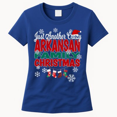 Arkansas Xmas Just Another Crazy Arkansan Family Christmas Cool Gift Womens T-Shirt