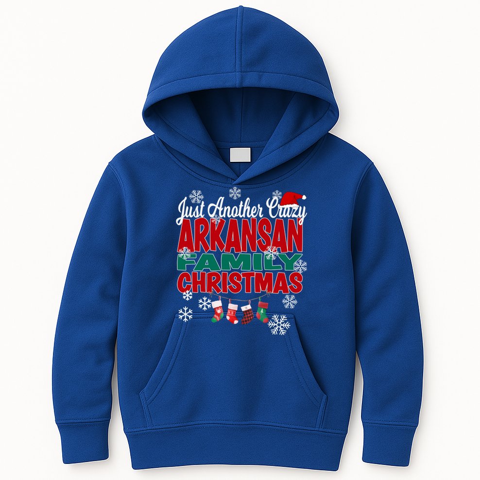 Arkansas Xmas Just Another Crazy Arkansan Family Christmas Cool Gift Kids Hoodie