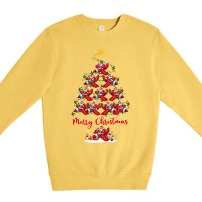 Airplane Xmas Lighting Santa Airplane Christmas Tree Gift Premium Crewneck Sweatshirt